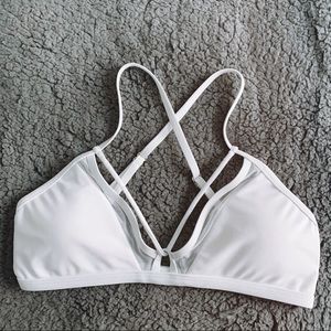 ZAFUL - white mesh criss cross back bikini top